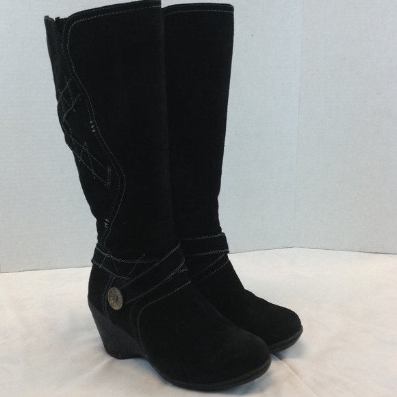 Blondo 'Leana' Black Suede Aqua Protect Knee High Boots - Picture 1 of 16